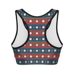 Scandinavian Christmas Pattern Print Women's Sports Bra