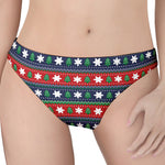 Scandinavian Christmas Pattern Print Women's Thong