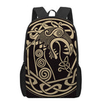 Scandinavian Viking Dragon Print 17 Inch Backpack