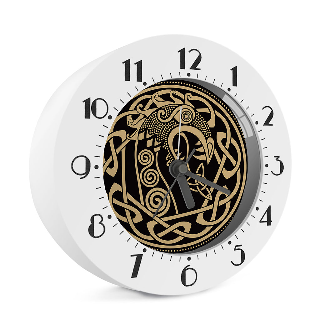 Scandinavian Viking Dragon Print Alarm Clock