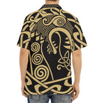 Scandinavian Viking Dragon Print Aloha Shirt