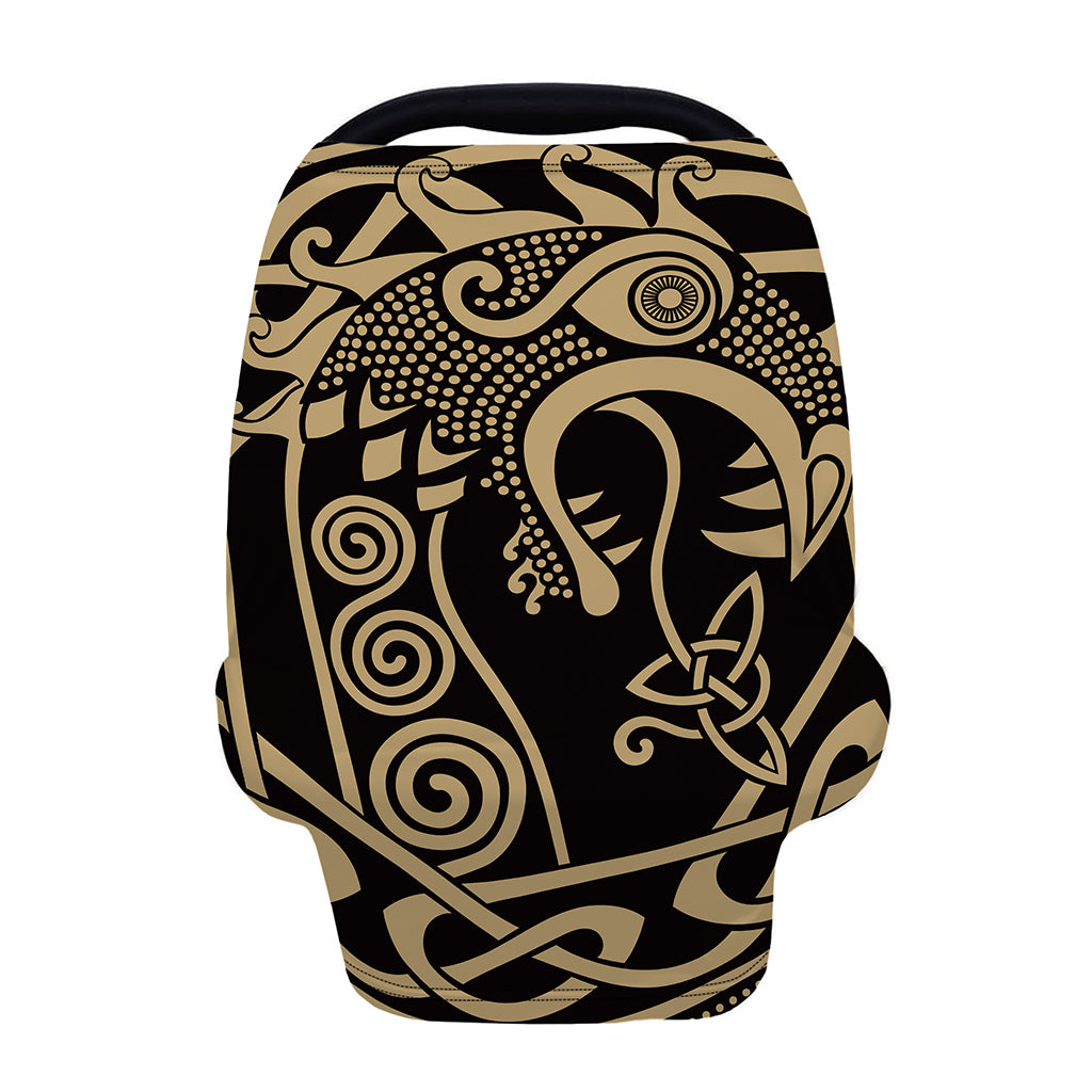 Scandinavian Viking Dragon Print Baby Seat Cover