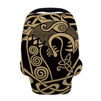 Scandinavian Viking Dragon Print Baby Seat Cover