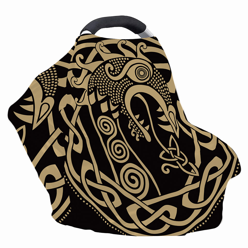 Scandinavian Viking Dragon Print Baby Seat Cover