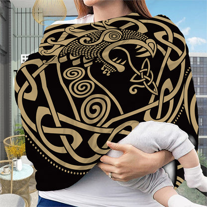 Scandinavian Viking Dragon Print Baby Seat Cover