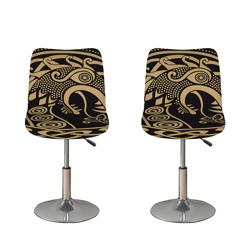 Scandinavian Viking Dragon Print Bar Stool Covers