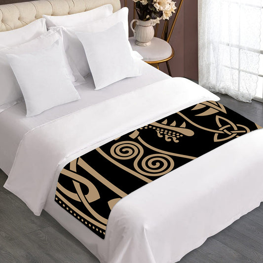 Scandinavian Viking Dragon Print Bed Runner
