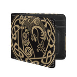 Scandinavian Viking Dragon Print Bifold Wallet