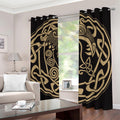 Scandinavian Viking Dragon Print Dimout Grommet Curtains