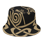 Scandinavian Viking Dragon Print Bucket Hat