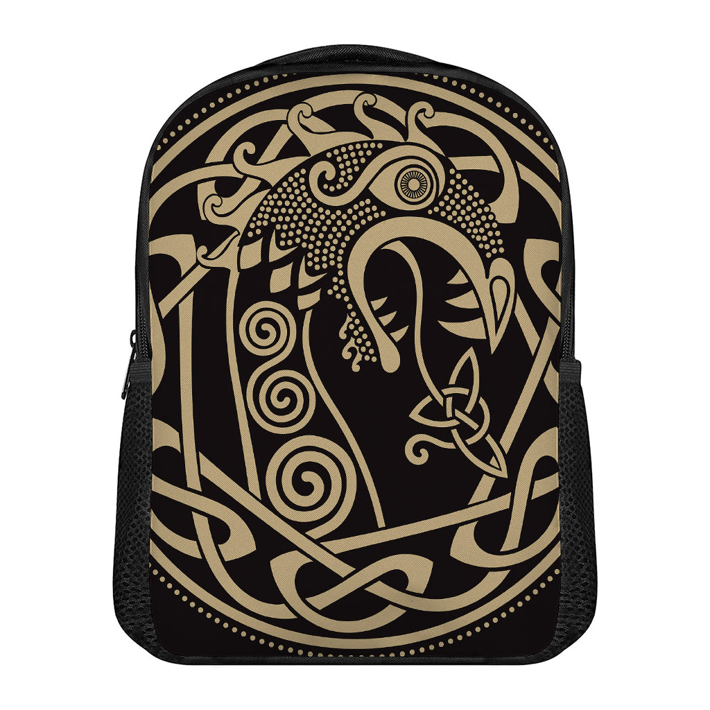 Scandinavian Viking Dragon Print Casual Backpack