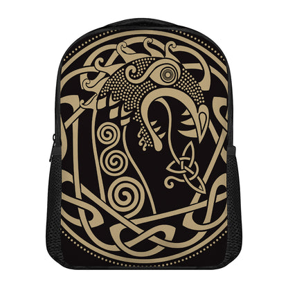 Scandinavian Viking Dragon Print Casual Backpack