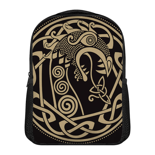 Scandinavian Viking Dragon Print Casual Backpack