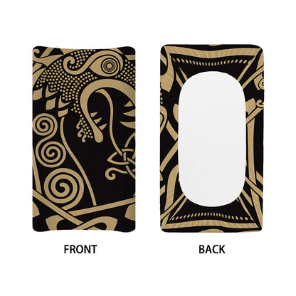 Scandinavian Viking Dragon Print Changing Pad Cover