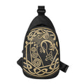 Scandinavian Viking Dragon Print Sling Bag
