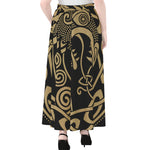 Scandinavian Viking Dragon Print Chiffon Maxi Skirt