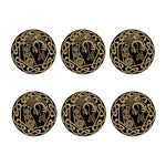 Scandinavian Viking Dragon Print Coaster Set