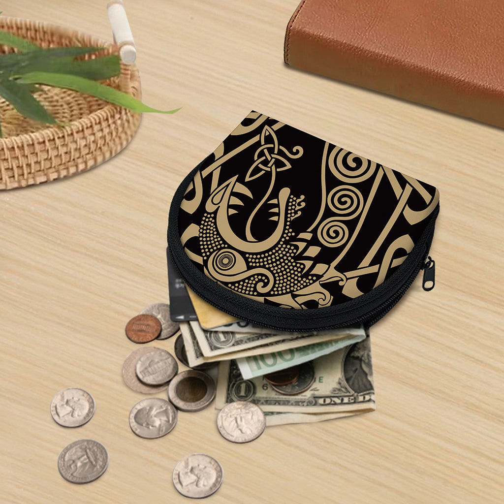 Scandinavian Viking Dragon Print Coin Purse