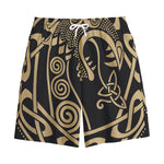 Scandinavian Viking Dragon Print Cotton Shorts