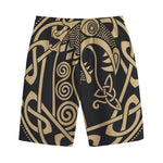 Scandinavian Viking Dragon Print Cotton Shorts