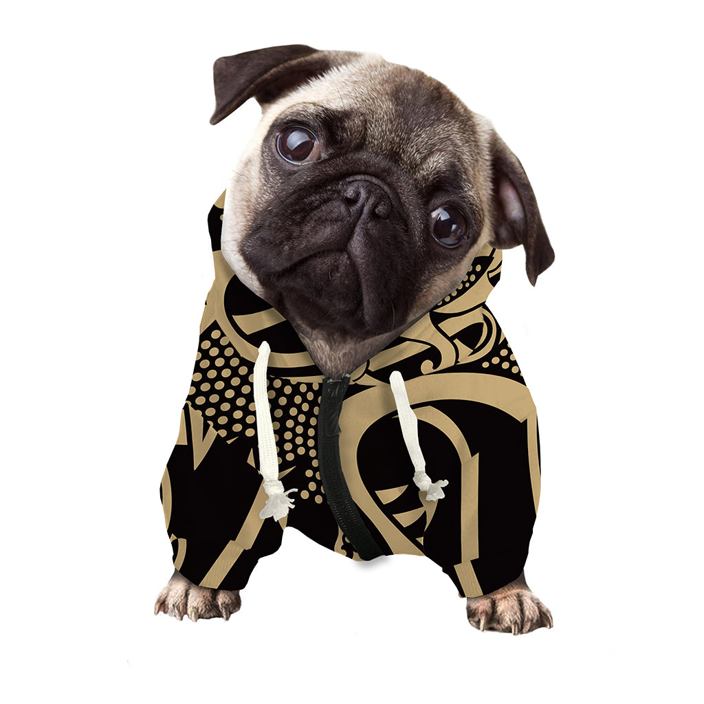 Scandinavian Viking Dragon Print Dog Zip Up Hoodie
