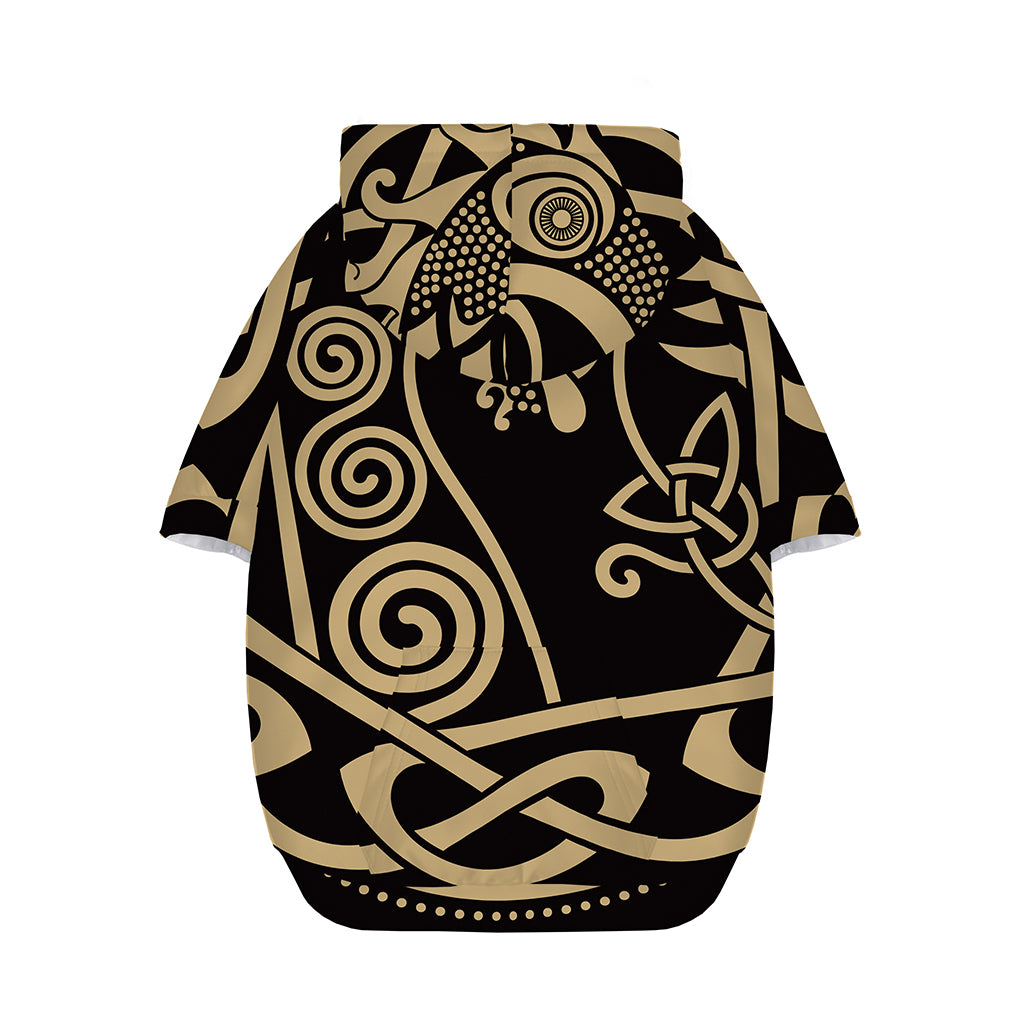 Scandinavian Viking Dragon Print Dog Zip Up Hoodie