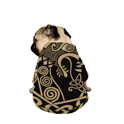Scandinavian Viking Dragon Print Dog Zip Up Jacket