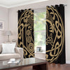 Scandinavian Viking Dragon Print Extra Wide Grommet Curtains