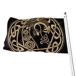 Scandinavian Viking Dragon Print Flag