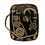 Scandinavian Viking Dragon Print Front Pocket Bible Bag