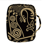Scandinavian Viking Dragon Print Front Pocket Bible Bag