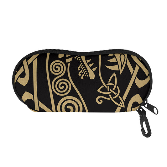 Scandinavian Viking Dragon Print Glasses Case