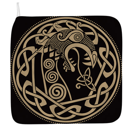 Scandinavian Viking Dragon Print Hand Towel