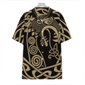 Scandinavian Viking Dragon Print Hawaiian Shirt