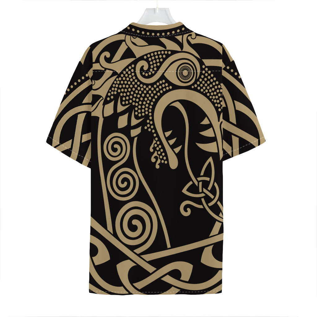 Scandinavian Viking Dragon Print Hawaiian Shirt