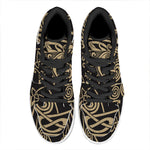 Scandinavian Viking Dragon Print High Top Leather Sneakers