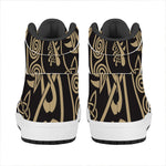 Scandinavian Viking Dragon Print High Top Leather Sneakers