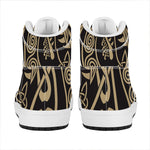 Scandinavian Viking Dragon Print High Top Leather Sneakers
