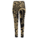 Scandinavian Viking Dragon Print High-Waisted Pocket Leggings