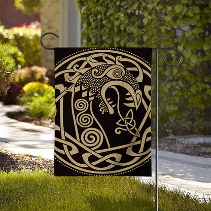 Scandinavian Viking Dragon Print House Flag