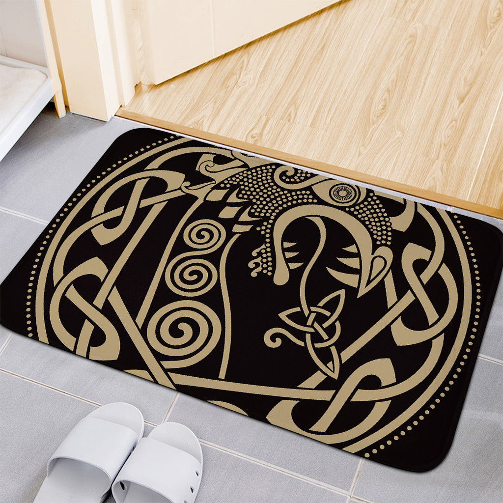 Scandinavian Viking Dragon Print Indoor Door Mat