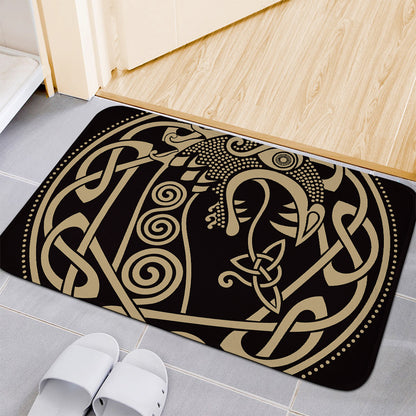 Scandinavian Viking Dragon Print Indoor Door Mat