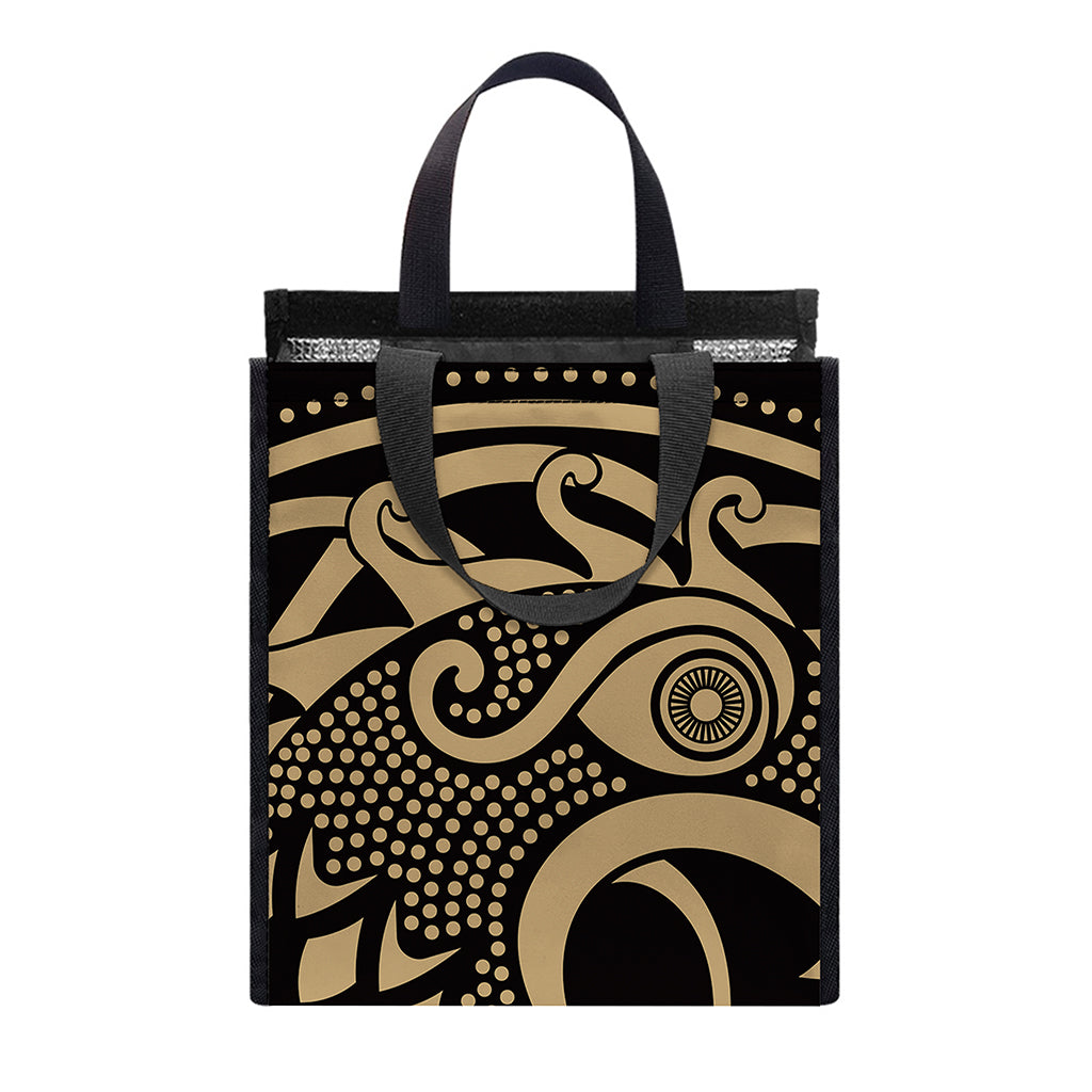 Scandinavian Viking Dragon Print Insulated Lunch Tote