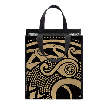 Scandinavian Viking Dragon Print Insulated Lunch Tote