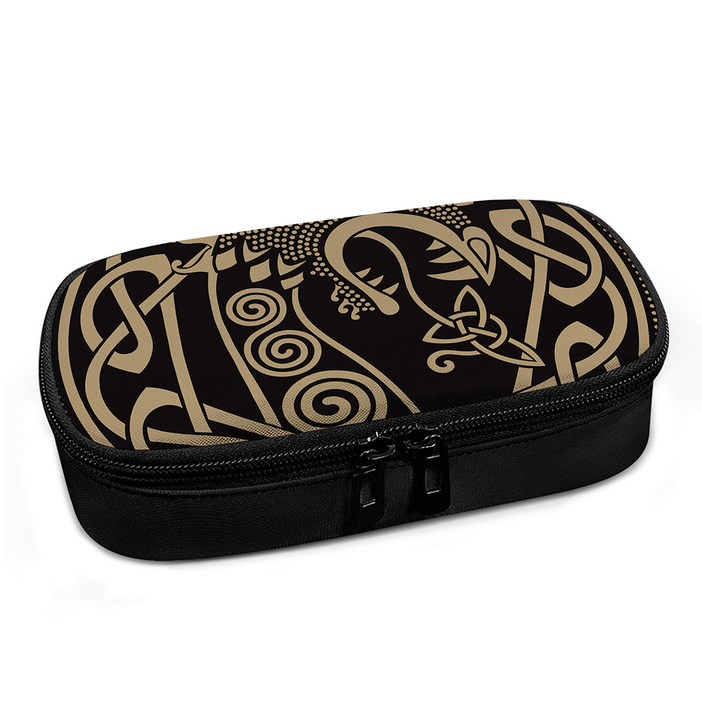 Scandinavian Viking Dragon Print Insulin Cooler Travel Case