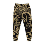 Scandinavian Viking Dragon Print Jogger Pants