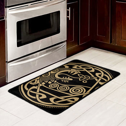 Scandinavian Viking Dragon Print Kitchen Mat