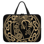 Scandinavian Viking Dragon Print Laptop Sleeve With Handle