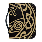 Scandinavian Viking Dragon Print Leather Bible Cover