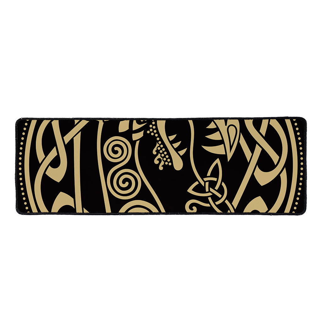 Scandinavian Viking Dragon Print Long Kitchen Mat